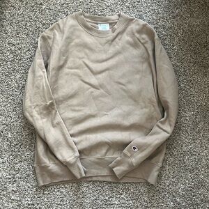 Tan champion Reverse Weave crewneck